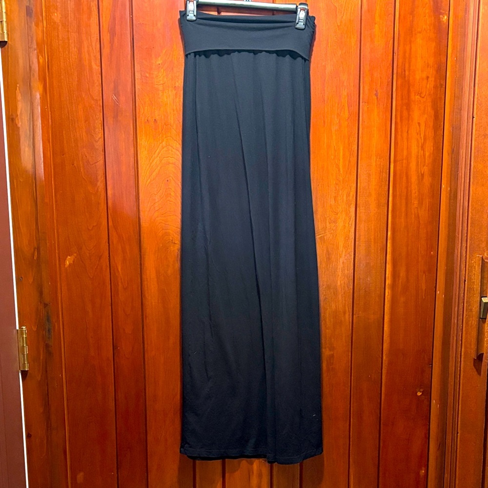 Splendid fold over black maxi skirt small